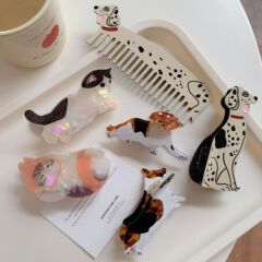 新商品の猫酢酸ヘアピン個性可愛い動物の子犬が挟んで後頭部を挟んでサメの魚を挟みます。