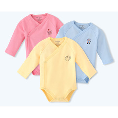 嬰兒衣服春秋新生兒連體衣寶寶三角哈衣純棉護肚長袖爬服包屁衣