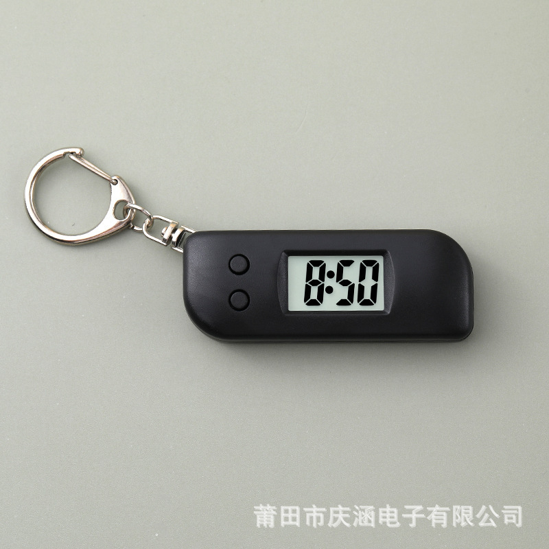 25新迷你时尚小巧电子钟简约钥匙扣电子表学生考试考研便携小挂表|undefined