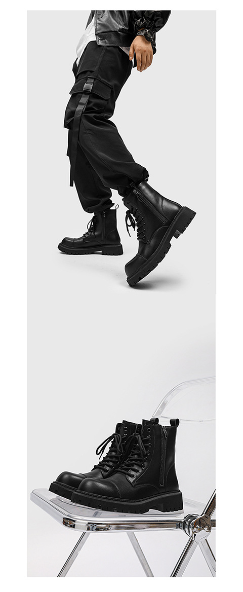 Herrenschuhe 2024 Herbst und Winter neuer Modetrend vielseitige Herren schwarz dicker Absatz quadratische Zehenpartie vorne zum Binden Martin_voghion.com