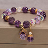 Organic purple crystal bracelet, retro accessory, light luxury style