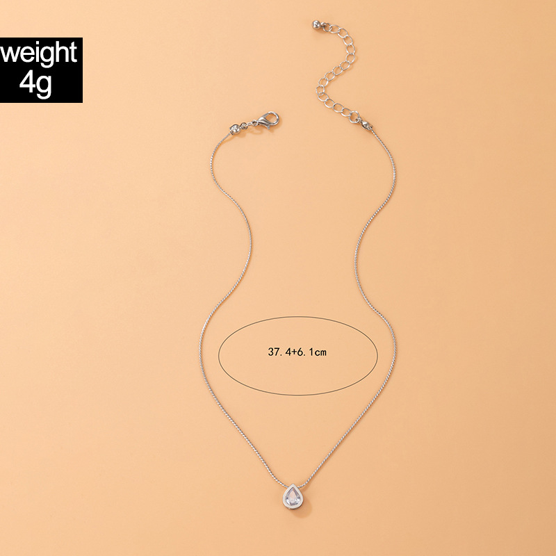 simple transparent invisible fish line zircon necklace diamond-studded clavicle chain female