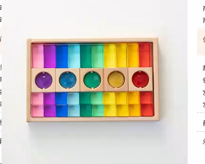 Bloques de construcción de arco iris para niños de madera juguetes bebé color cognición educación infantil altura apilamiento 3-10 años Juguetes