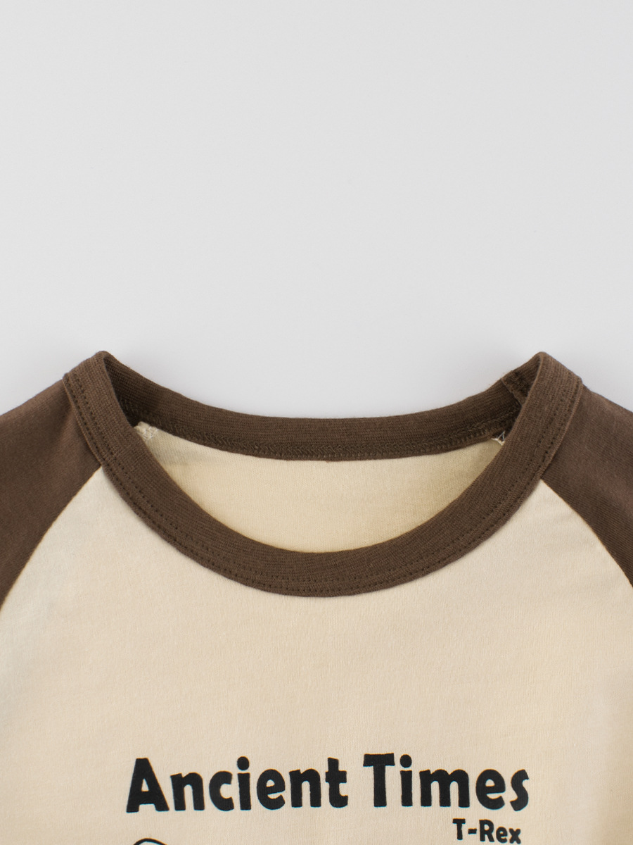 27kids ropa para niños otoño nuevo chico camiseta de manga larga camisa de fondo ropa de bebé jersey de cuello redondo cabello de una pieza