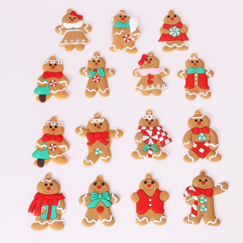 Cruz-frontera de la venta caliente clásico de Navidad de jengibre hombre colgante de Navidad adornos de árbol de Navidad adornos colgantes en stock al por mayor