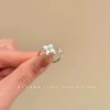 Ring, cat's eye, four-leaf clover