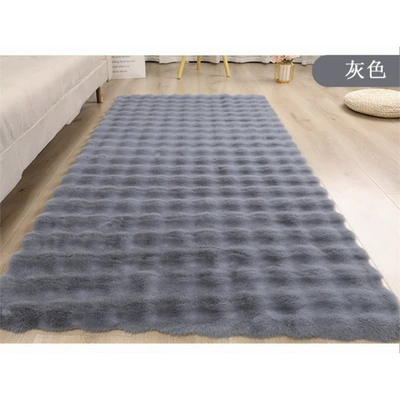 New Thickened Cream-Style Bubble Plush Carpet for Bedroom Bay Window, Bedside, Living Room, and Dressing Room (Car Carpet) - gray-4040cm