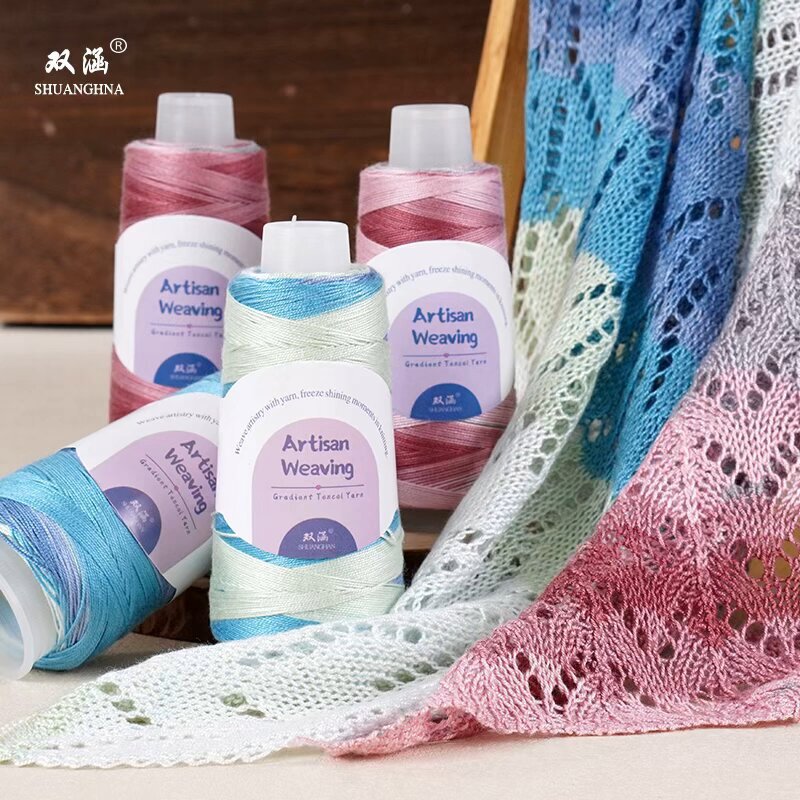 Cross-border wholesale pure cotton No. 6 Tencel long gradient lace yarn 50g for handmade knitting, crocheting scarves, shawls, and blankets Cross-border wholesale pure cotton No. 6 Tencel long gradient lace yarn 50g for handmade knitting, crocheting scarves, shawls, and blankets