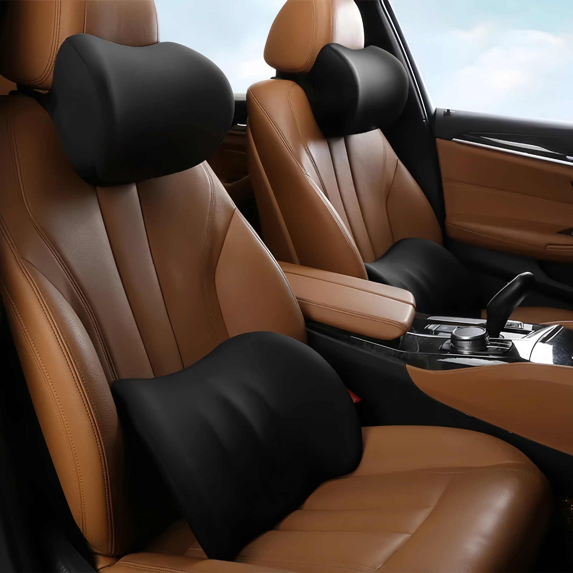 Car Headrest and Lumbar Support Set Wholesale Car Seat Support Car Lumbar Pillow Memory Foam Neck Pillow Lumbar Support