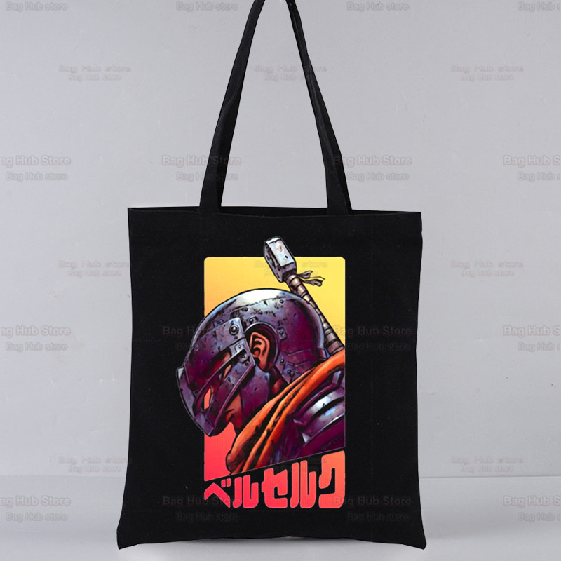 Berserk agallas espada estilo leyenda impreso bolsa de lona Harajuku bolso de hombro de moda bolsa de compras portátil AliExpress