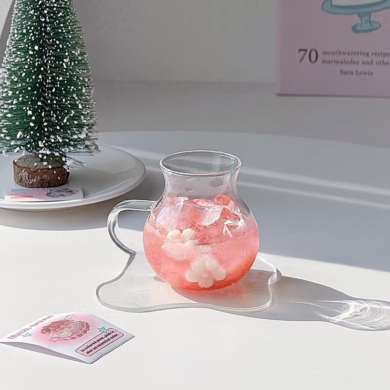 Ins simple vidrio de ventana creativo correa resistente al calor para la leche de jugo transparente taza de té de frutas taza de café americano hielo