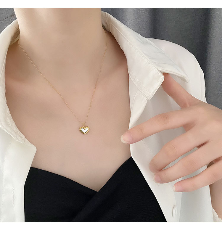 304 Stainless Steel Chain Material Real Gold Plated Heart Shape 304 Stainless Steel Fashion Waterproof Non Tarnish Necklace