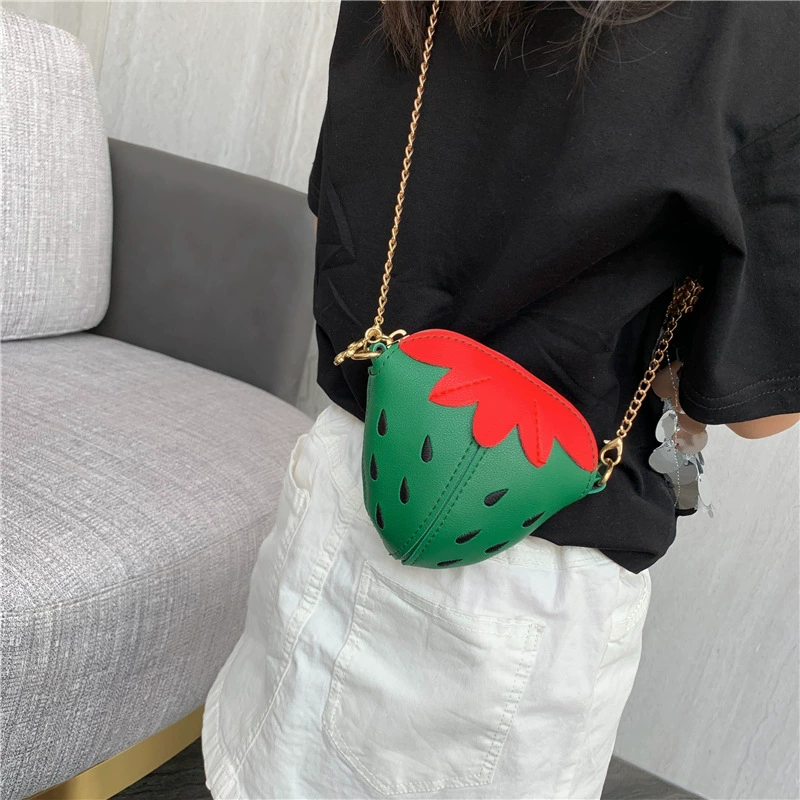 Children's bag, strawberry, cute chain, small wallet, fruit accessory, backpack