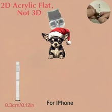 2DFlat, 1个带圣诞帽的哈巴狗 - 适用于Type-C和iPhone接口的亚克