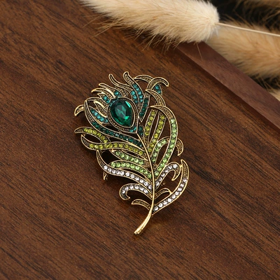 Enamel cardigan feather brooch Yaxa sancaqları - style-2-dimensions-5636cm-weight-123g