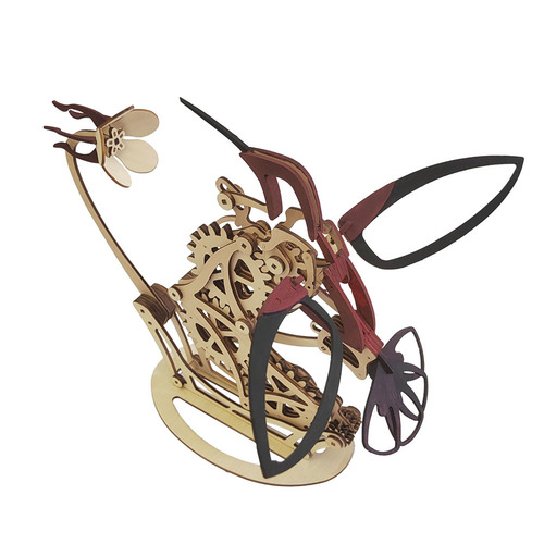 Hotly recommended mechanical hummingbird model wooden three-dimensional puzzle hand-assembled educational thinking toy ornaments for adults and children
