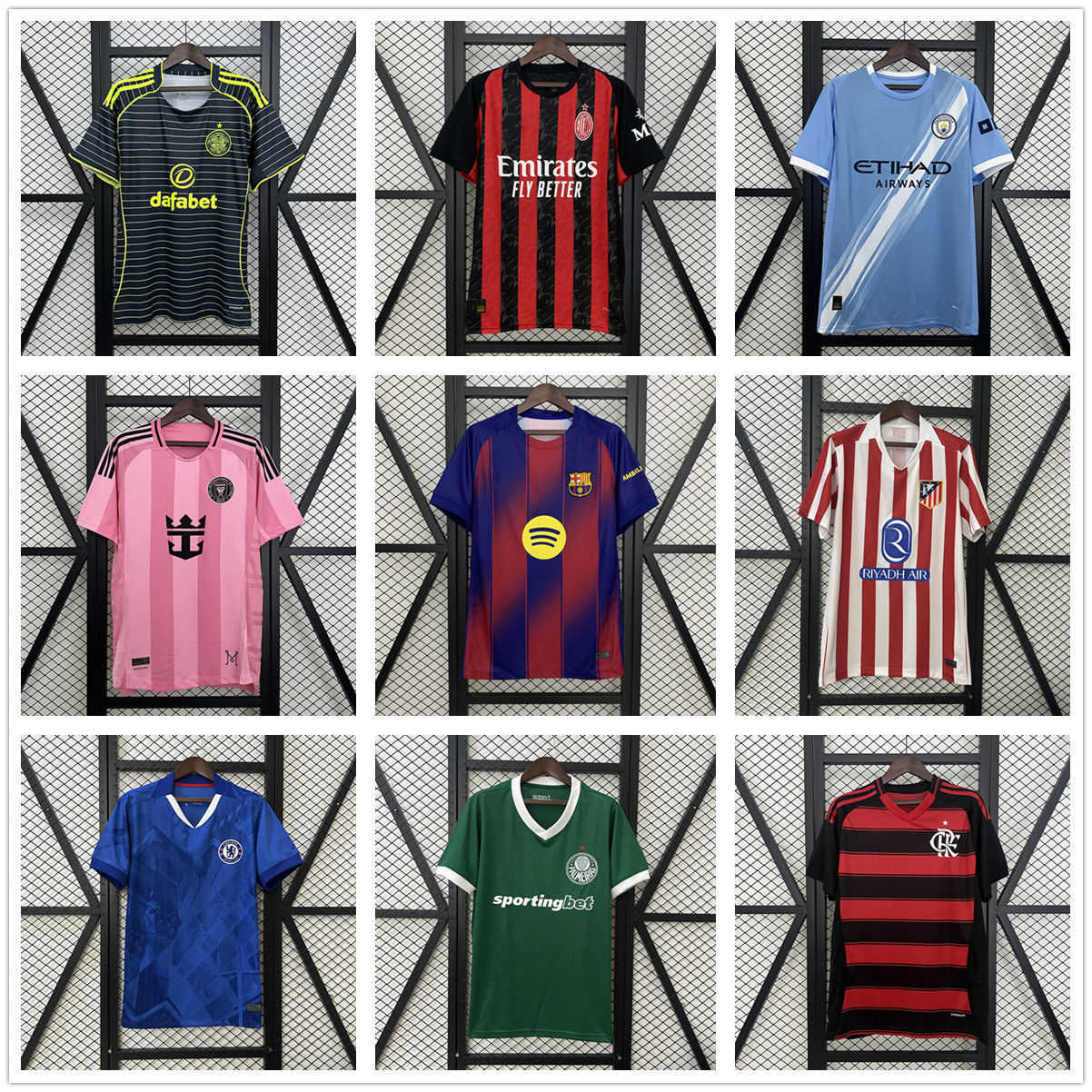 2025 temporada de fans de verano ropa deportiva de fútbol masculina fibra de poliéster transpirable ropa de secado rápido tres estándar completos