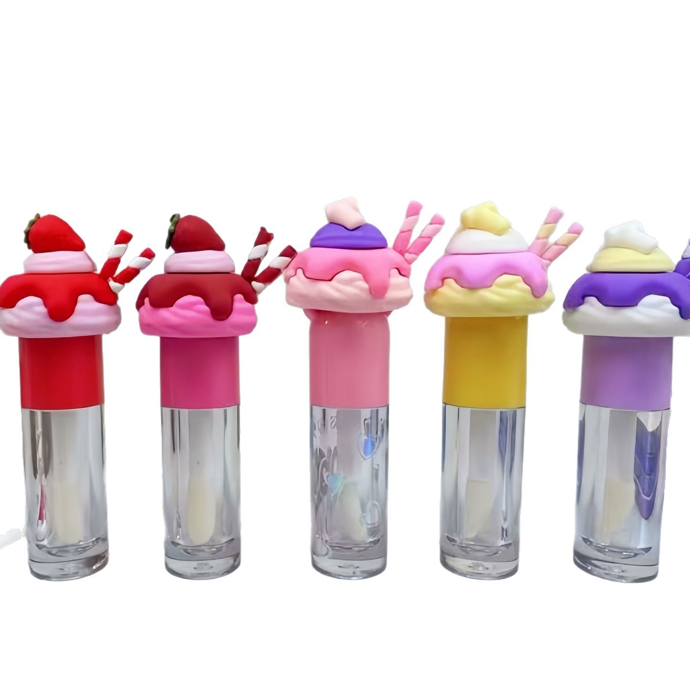 Amazon's Popular Ice Cream Lip Gloss Pvc Soft Rubber Perfume Cap Protective Bottle Cap Cover Factory