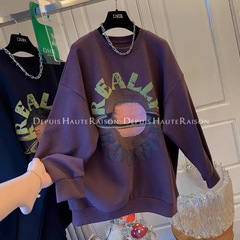 特大码240斤卡通星球印花卫衣男女装长袖T恤上衣服春秋季宽松百搭