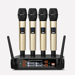 クロスボーダー UHF 1 対 4 ワイヤレスマイクワイヤレスハンドヘルドマイク 1 対 4 充電式歌パフォーマンスプロフェッショナル