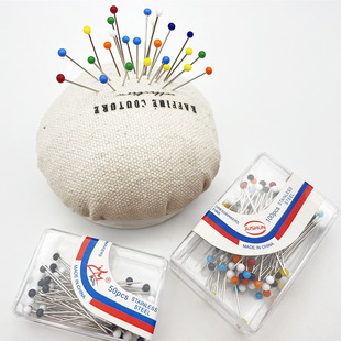 Glass bead needle color pearl needle positioning needle box pin manual sewing DIY box 50 100