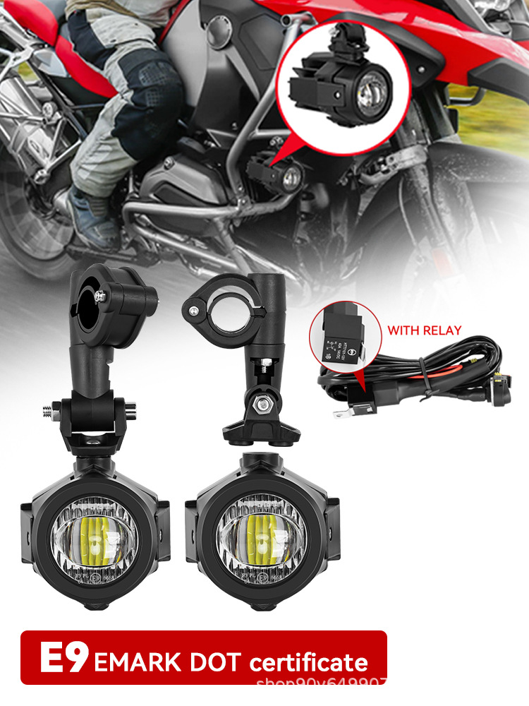 Auxiliary light, super bright fog light, work light suitable for BMW R1200GS 1250GS ADV with protective cover