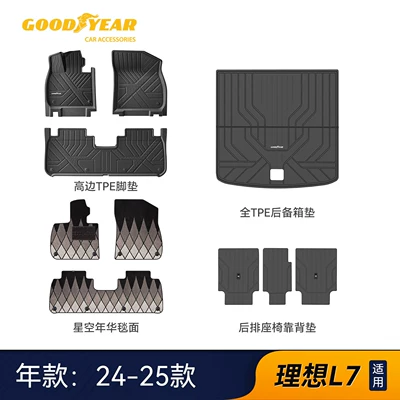 Universal Foot Pad | Li Auto L6, L7, L8, L9, Livisi - high-end-injection-molded-24-25-modell7-high-sided-full-tpe-ten-piece-set-starry-night-black