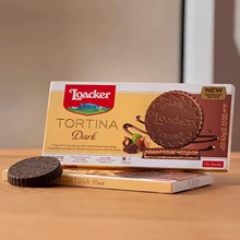意大利loacker莱家零食巧克力涂层威化饼干托提纳63g黑意式黑巧