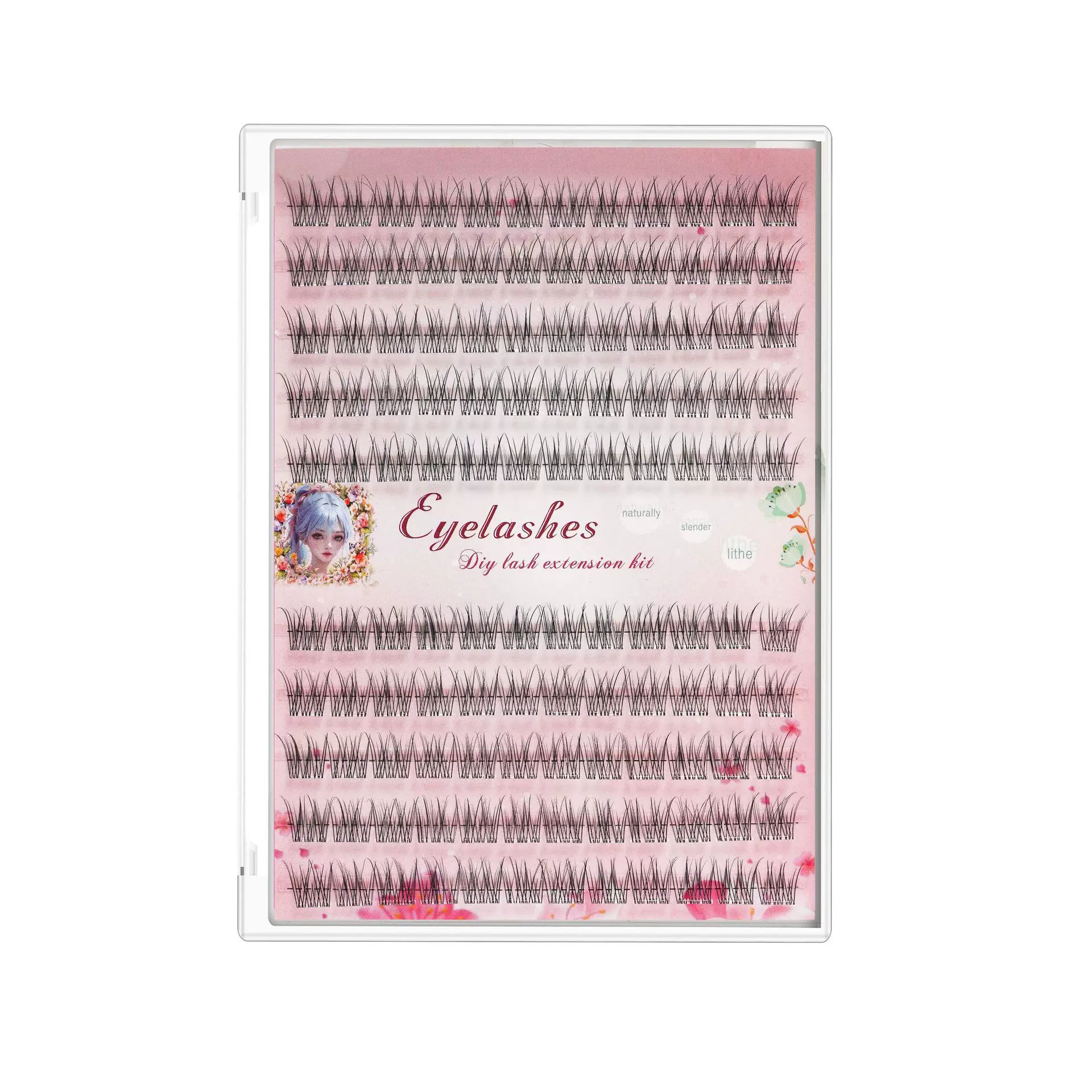 软态无梗免胶免卸自粘鱼尾分段式假睫毛单簇自然防真懒人嫁接厂家