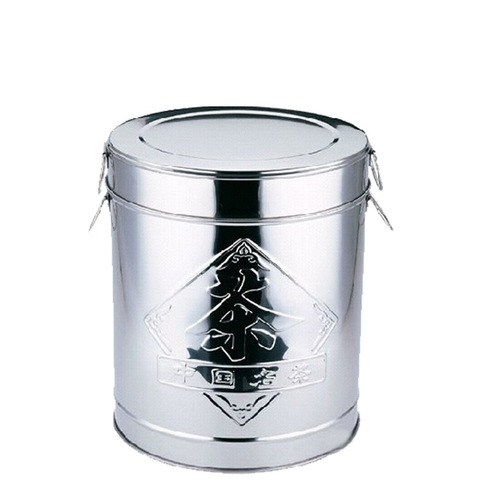 WBZ7 stainless steel tea can 304 thickened large capacity tea barrel large tea barrel tea rice barrel sealed can tangerine peel
