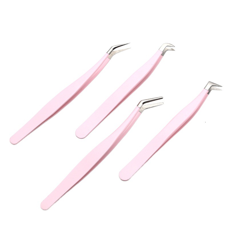 Spray paint false eyelash tweezers novice grafting eyelash curler tweezers beautiful eyelash teacher special tools golden feather curler eyelash tweezers