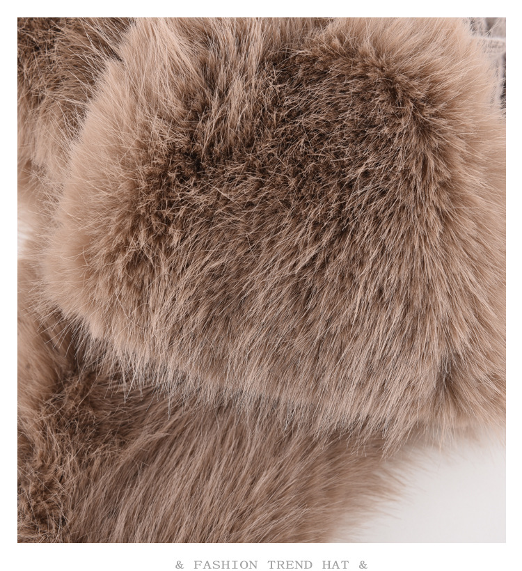 Tricoté pour femme en hiver avec une protection auditive isolante en velours épais. Le chapeau Lei Feng imite les poils de lapin et est fabriqué_voghion.com
