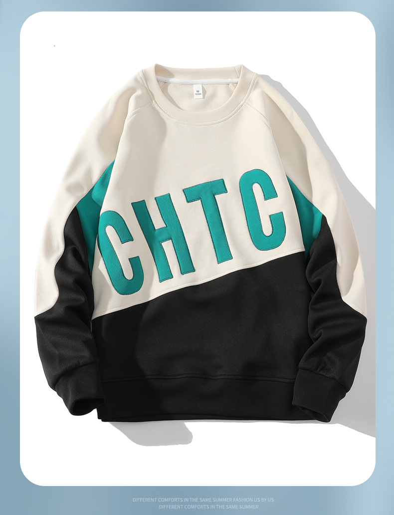 Majica dugih rukava u proljeće i jesen, moderna muška odjeća, ležerna majica s okruglim izrezom, osnovna košulja, sportska odjeća_voghion.com