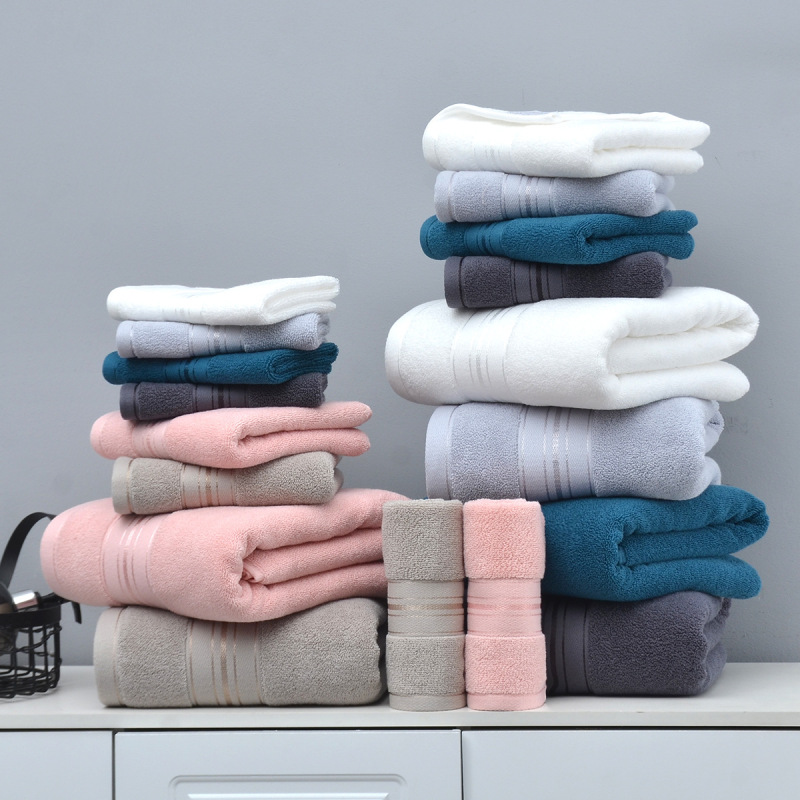 Manufacturer's Thick Cotton Bath Towels, Hotel Couple Gift Towel Sets, Embroidered, Non-Shedding, Exclusively for Foreign Trade and Cross-Border Sales Manufacturer's Thick Cotton Bath Towels, Hotel Couple Gift Towel Sets, Embroidered, Non-Shedding, Exclusively for Foreign Trade and Cross-Border Sales
