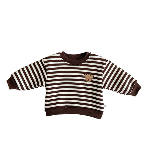 Children's Winter Round Neck Four-Color Korean Style Sweatshirt Baby Clothing Infant Fleece for Boys and Girls Baby Thick Warm Hooded Jacket