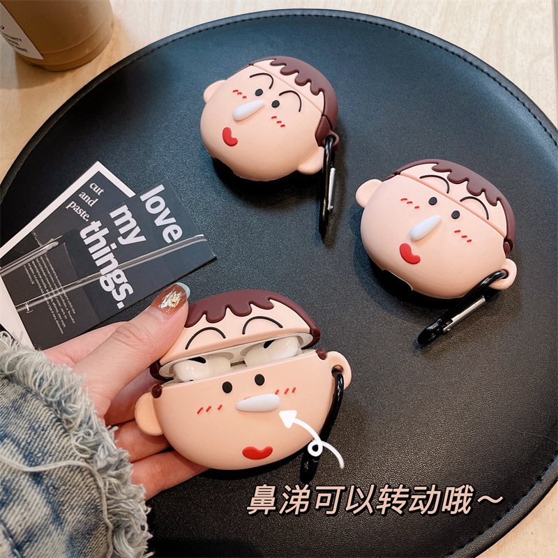 Three-dimensional nose a Dai suitable for airpods pro2 Apple Bluetooth wireless headset case 1/2/3 generation silicone case