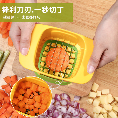 Multifunctional Chopper Home French Fry Slicer Onion Cucumber Dicer Tool Carrot Ham Fruit Granulator