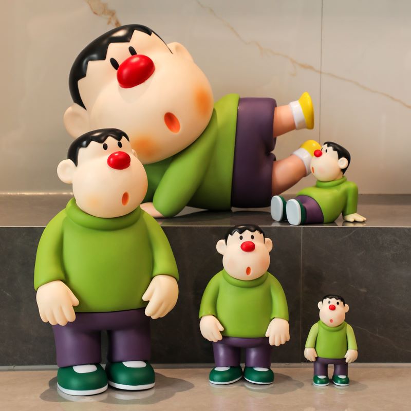 Extra-Large Lying-Down Fat Tiger Figurine with Tilted Head, Anime Trendy Vinyl Toy, Large-Sized Collectible Home Decoration