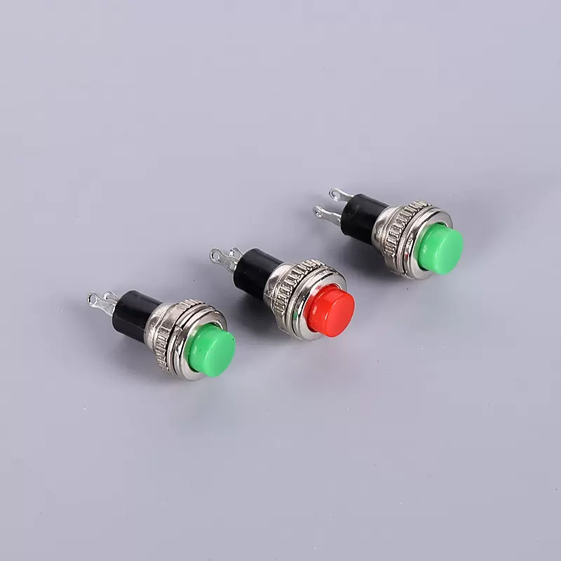 DS316电源按钮开关批发迷你圆形按钮开关红色螺纹自复位开关批发