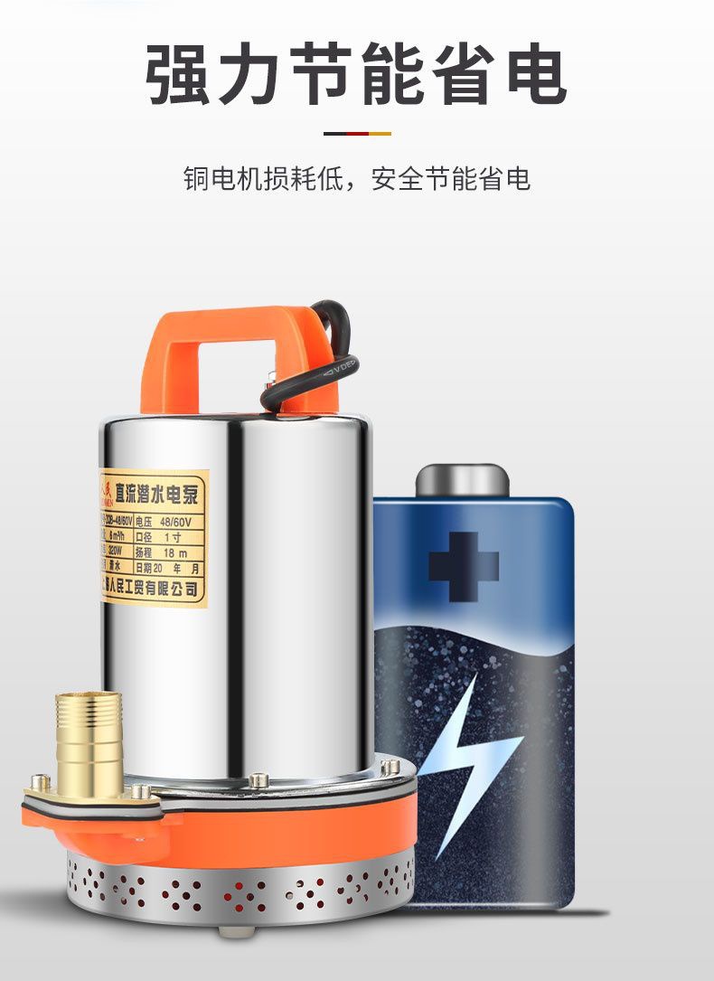 Shanghai People's 12V 24V 48V 60V 72V Dc Submersible Pump Electric Vehicle Battery Water Pump Car Wash