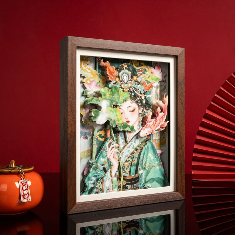 Ancient Style Crane and Beauty 3D Photo Frame Ornament, New Chinese Style Desktop Decorative Painting, National Trend Cultural and Creative Table Decoration Gift Ancient Style Crane and Beauty 3D Photo Frame Ornament, New Chinese Style Desktop Decorative Painting, National Trend Cultural and Creative Table Decoration Gift