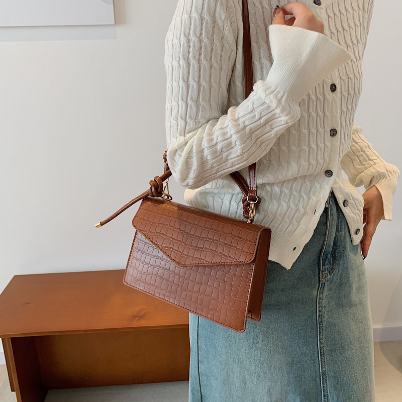 Bolso de alta sensación para mujeres 2024 nuevo retro bolso de hombro estampado de piedra pequeño bolso cuadrado ocio mochila de viaje