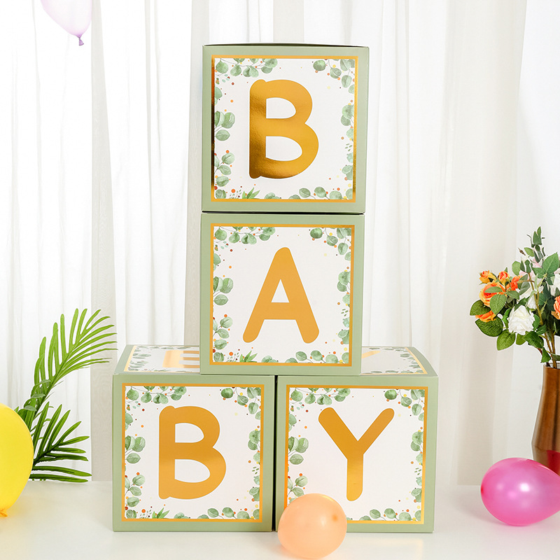 Transfronterizo sorpresa propuesta confesión amor caja fiesta de cumpleaños lugar diseño bebé verde globo caja fabricante