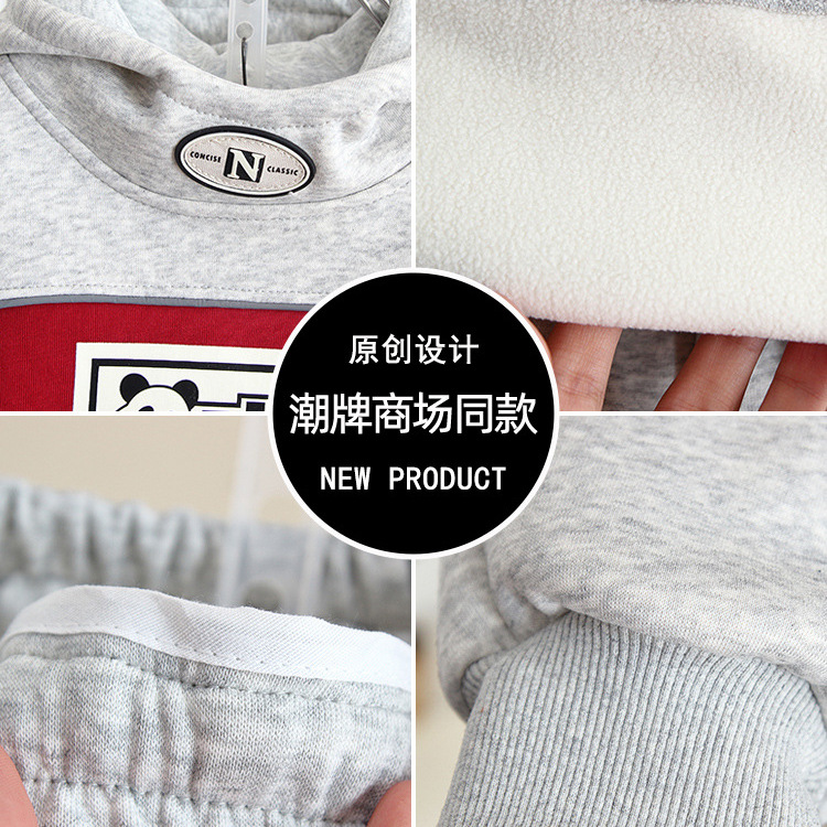 6584 traje de terciopelo para niños modelos de otoño e invierno 2025 invierno nuevo estilo para niños deportes coreanos suéter grueso ropa de moda