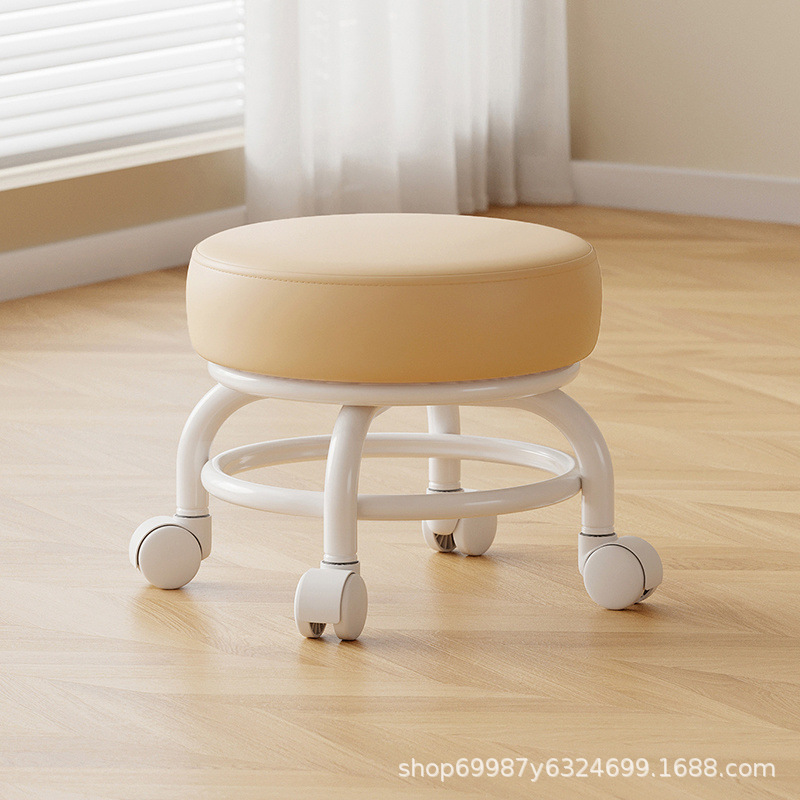 Rueda universal taburete pequeño polea doméstica taburete redondo para cambiar zapatos limpiador taburete bajo con artefactos mágicos para niños pequeños taburetes silenciosos
