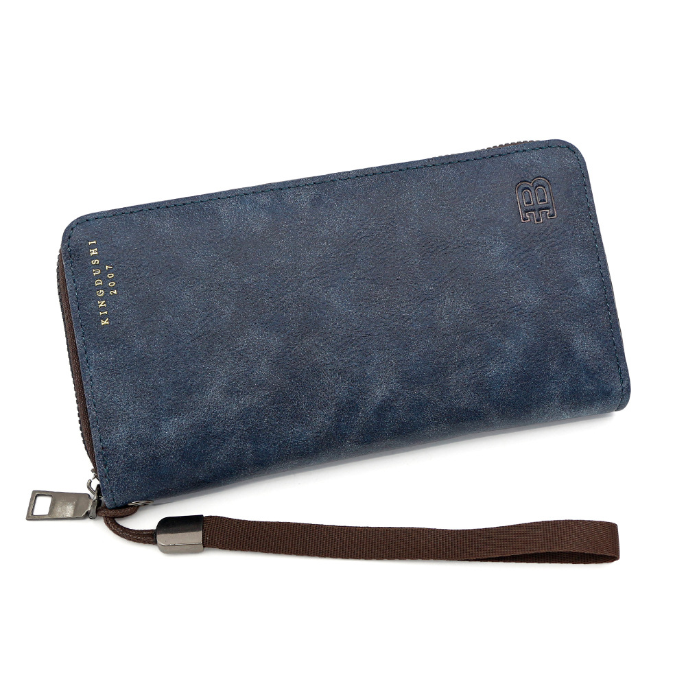 Europa y los Estados Unidos retro B hombre medio y largo monedero pulsera de pulsera de gran capacidad bolso de mano bolso de cambio bolso de teléfono móvil