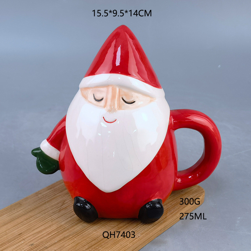 Navidad creativa transfronteriza atmósfera cerámica de oro tazas de Santa Claus tazas de Navidad artesanías cerámicas