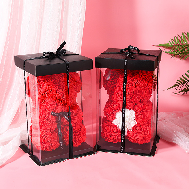 Festival Gifts Christmas PE Simulation Immortal Flower 25cm Rose Bear Chinese Valentine's Day Gift Foam Bear Birthday Festival Flower Gift Chinese Valentine's Day Limited Gift_voghion.com