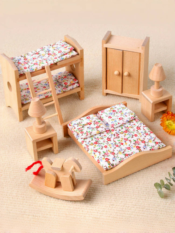 Export Children's Mini Furniture Toys Complete Set of Small House Play Room Set