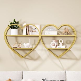 European Style Creative Wall Love Storage Rack Washing Table Cosmetics Wall-Mounted Wine Rack Wall-Mounted Storage Shelf Decoration
